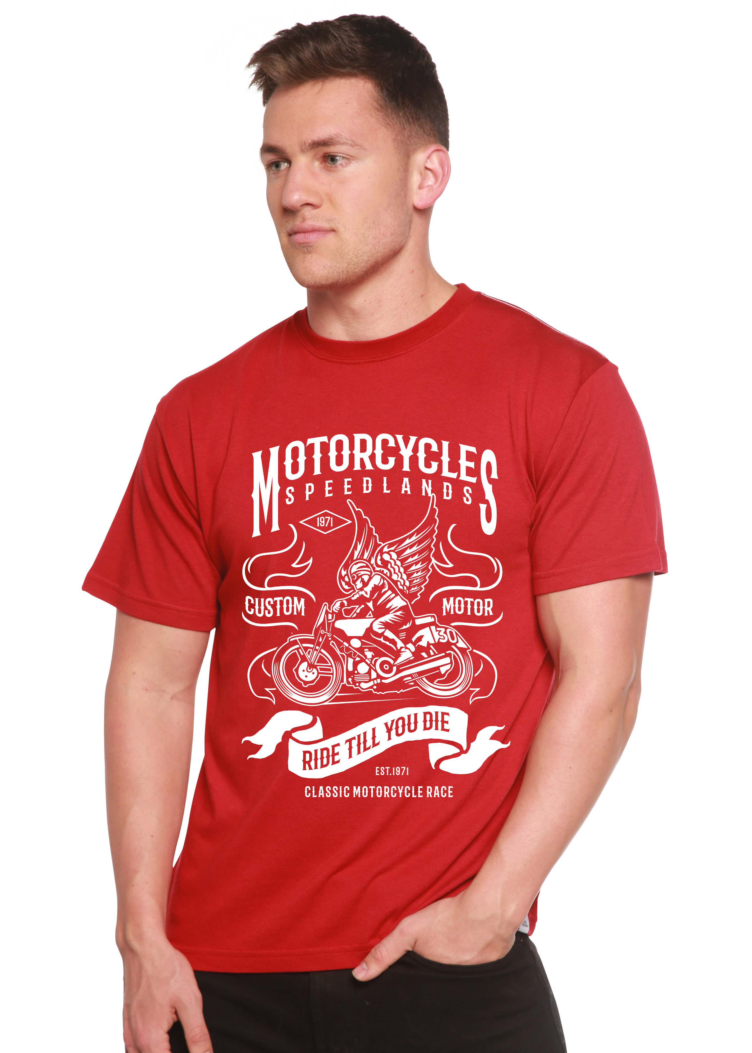 Motorcycles Men's Bamboo Viscose/Organic Cotton Short Sleeve Graphic T-Shirt