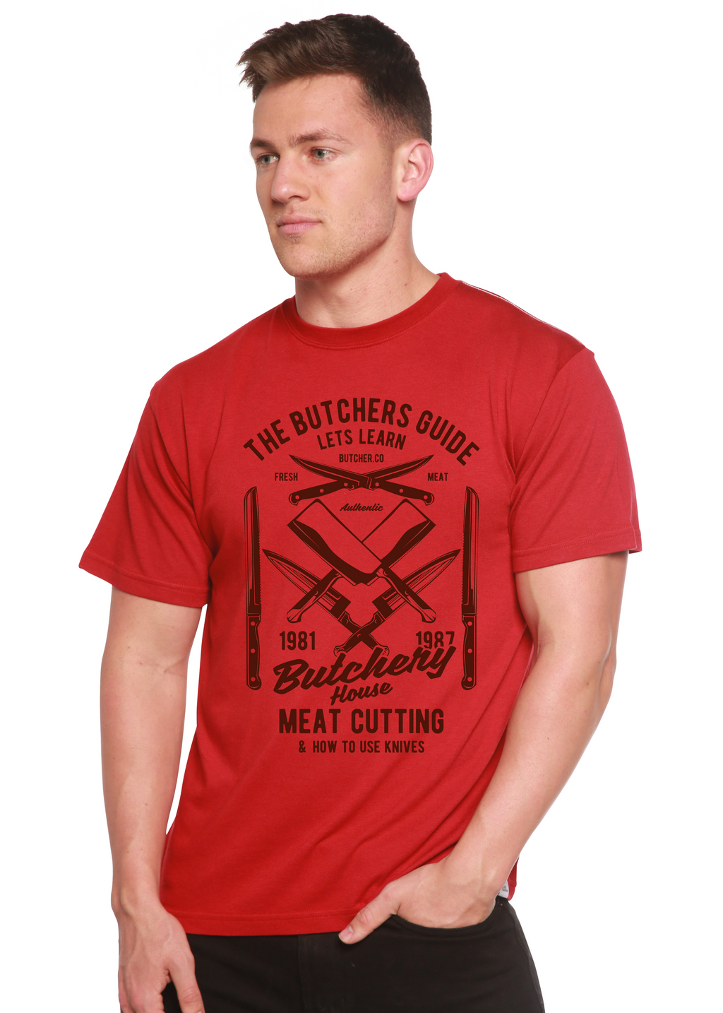 Butchery House Men's Bamboo Viscose/Organic Cotton Short Sleeve Graphic T-Shirt