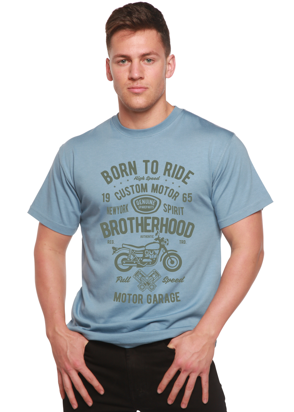 Motorcycle Brotherhood Men's Bamboo Viscose/Organic Cotton Short Sleeve Graphic T-Shirt