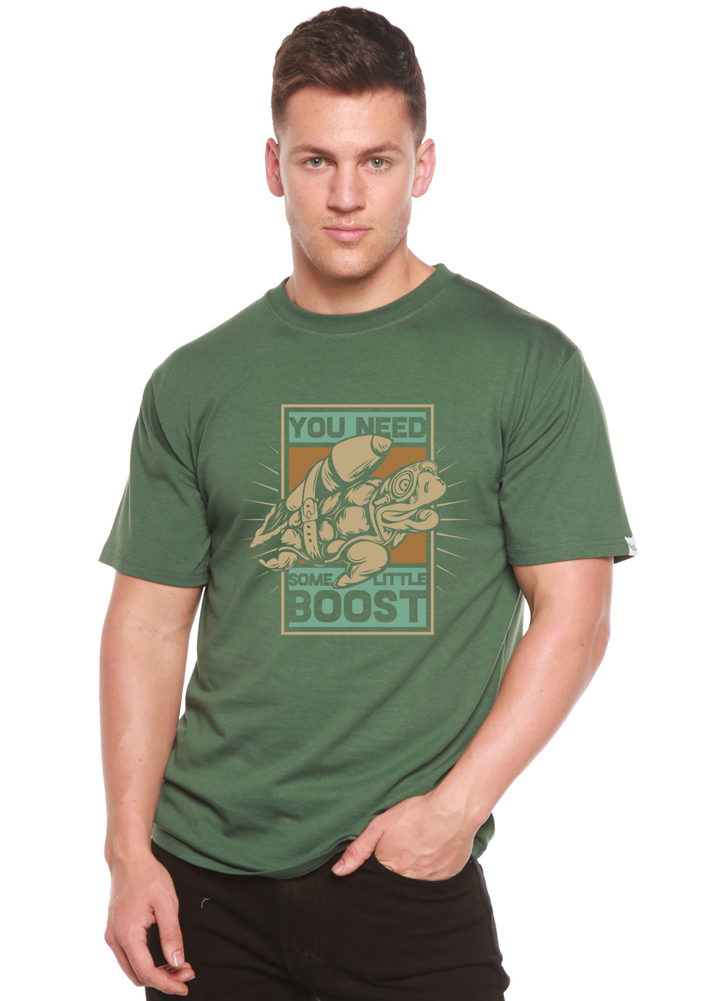You Need Boost Men's Bamboo Viscose/Organic Cotton Short Sleeve Graphic T-Shirt