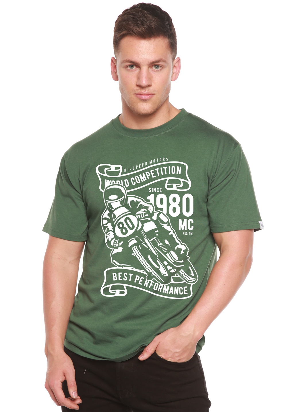 World Competition Men's Bamboo Viscose/Organic Cotton Short Sleeve Graphic Graphic T-Shirt
