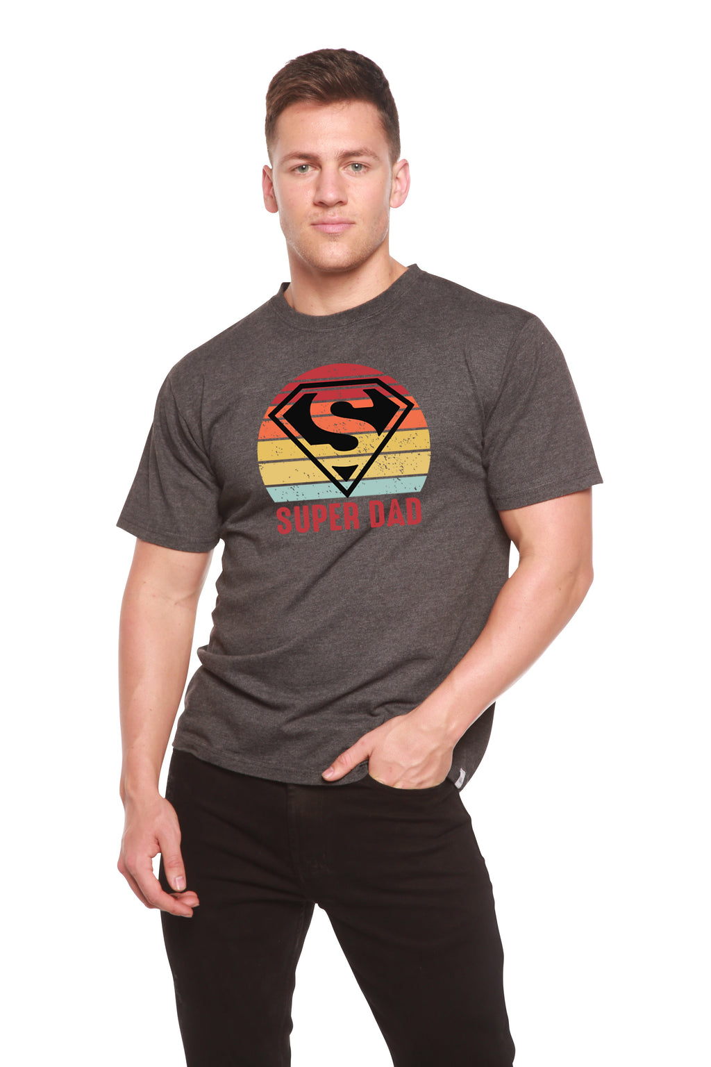Super Dad Men's Bamboo Viscose/Organic Cotton Short Sleeve Graphic T-Shirt