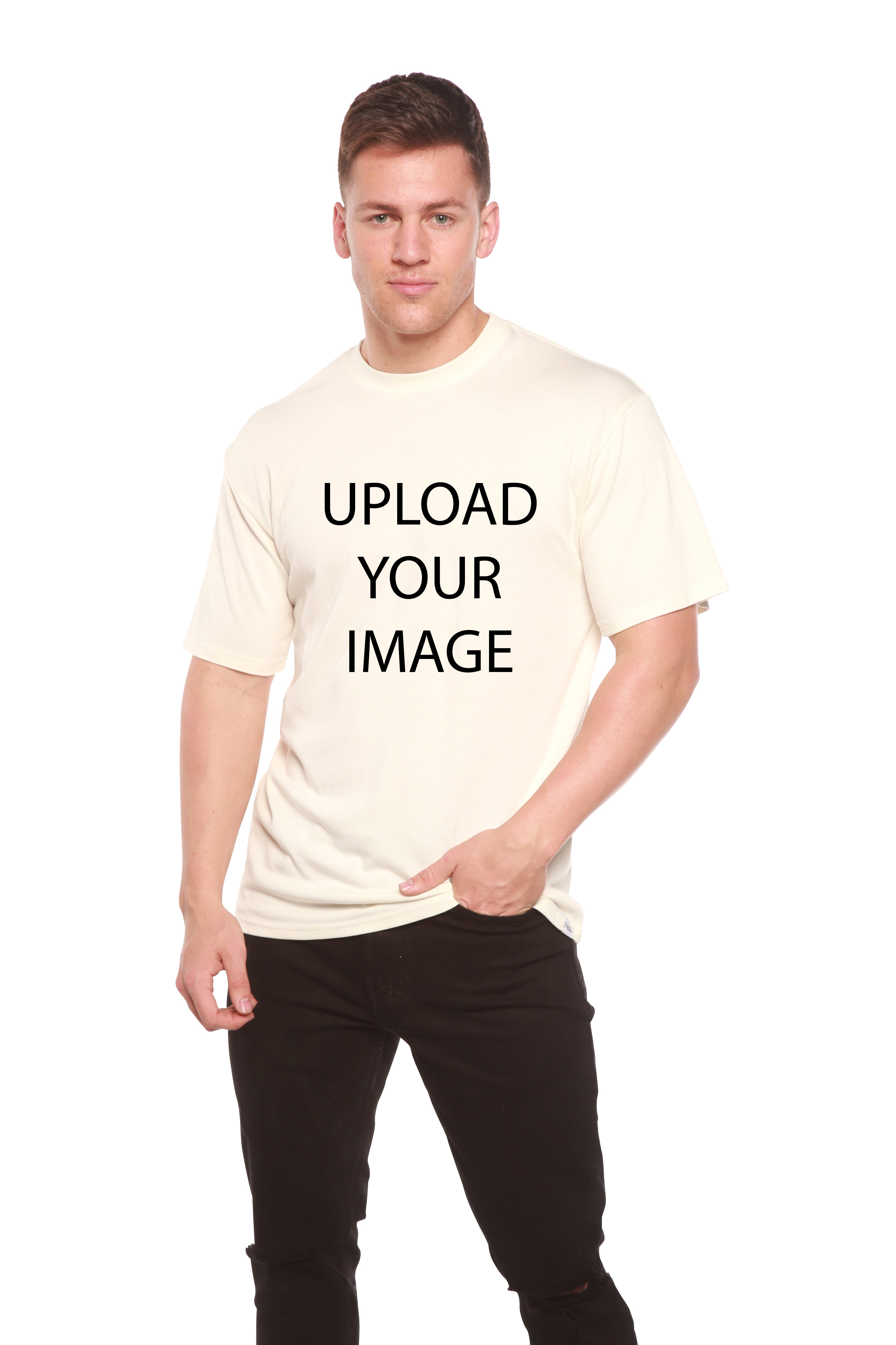 Custom Printed Men's Bamboo Viscose/Organic Cotton Short Sleeve T-Shirt