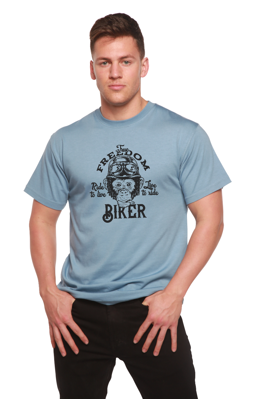 Freedom Biker Men's Bamboo Viscose/Organic Cotton Short Sleeve Graphic T-Shirt