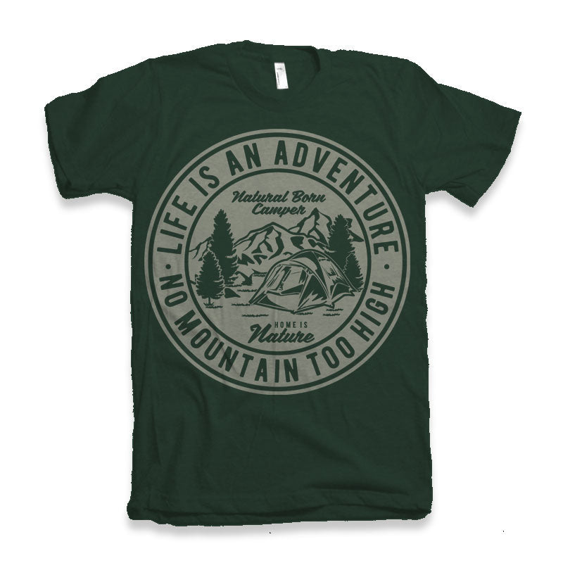 Life Is An Adventure Men's Bamboo Viscose/Organic Cotton Short Sleeve Graphic T-Shirt