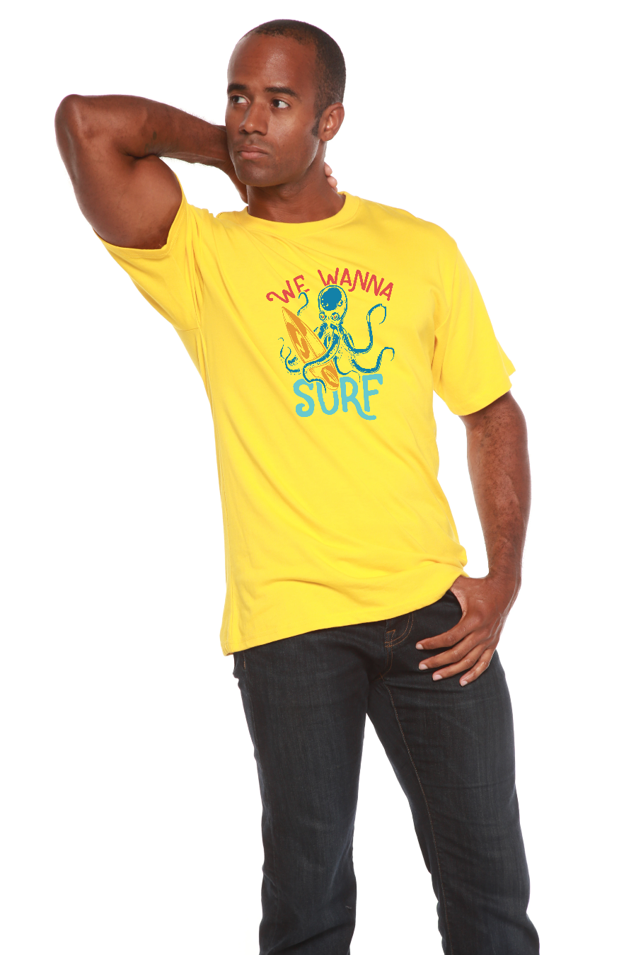 We Wanna Surf Men's Bamboo Viscose/Organic Cotton Short Sleeve Graphic T-Shirt